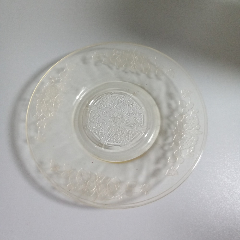 Vintage Jeannette Yellow Depression Glass Cherry Blossom Saucer 5.75 Inch